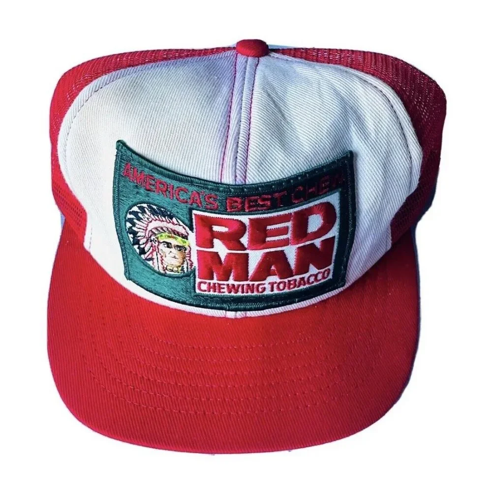 Red Man Chewing Tobacco Vintage Swingster USA Trucker Hat Cap 80s 90s Patch
